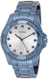 Guess Pinwheel Analog Silver Dial Blue Steel Strap Watch for Women - W0702L1