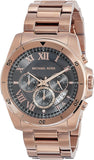 Michael Kors Brecken Chronograph Analog Black Dial Rose Gold Steel Strap Watch For Women - MK8563