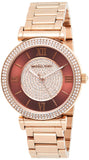 Michael Kors Catlin Quartz Rose Gold Dial Rose Gold Steel Strap Watch For Women - MK3412