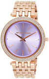 Michael Kors Darci Purple Dial Rose Gold Steel Strap Watch for Women - MK3400