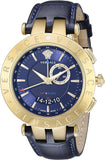 Versace Race GMT Blue Dial Blue Leather Strap Watch For Men - 29G70D282