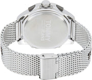 Tommy Hilfiger Damon Quartz Chronograph Black Dial Silver Mesh Bracelet Watch for Men - 1791415
