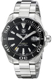 Tag Heuer Aquaracer Black Dial Silver Steel Strap Strap Watch for Men - WAY201A.BA0927