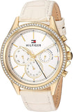 Tommy Hilfiger Ari Diamonds White Dial Cream Leather Strap Watch for Women - 1781982