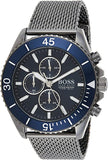 Hugo Boss Ocean Edition Blue Dial Black Mesh Bracelet Watch for Men - 1513702