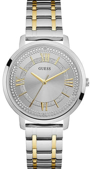 Guess Montauk Silver Dial Two Tone Steel Strap Watch for Women - W0933L5