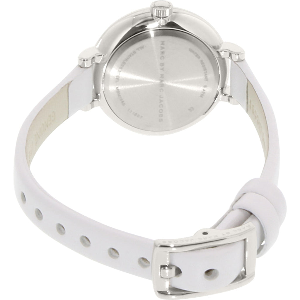 Marc Jacobs Sally White Dial White Leather Strap Watch for Women display picture 1