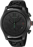 Gucci G Timeless Quartz Chronograph Black Dial Black Leather Strap Watch For Men