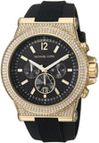 Michael Kors Dylan Chronograph Black Dial Black Rubber Strap Watch For Women - MK8556