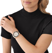 Michael Kors Everest Analog Rose Gold Dial Black Silicone Strap Watch For Women - MK7358