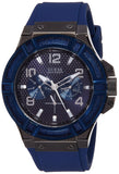 Guess Rigor Analog Blue Dial Blue Rubber Strap Watch For Men - W0248G5