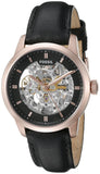Fossil Townsman Automatic Skeleton Black Dial Black Leather Strap Watch for Men - ME3084