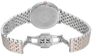 Emporio Armani Silver Sunray Dial Two Tone Steel Strap Watch For Women - AR11113
