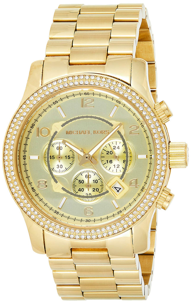 Michael Kors Runway Gold Dial Gold Steel Strap Watch for Women - MK5575