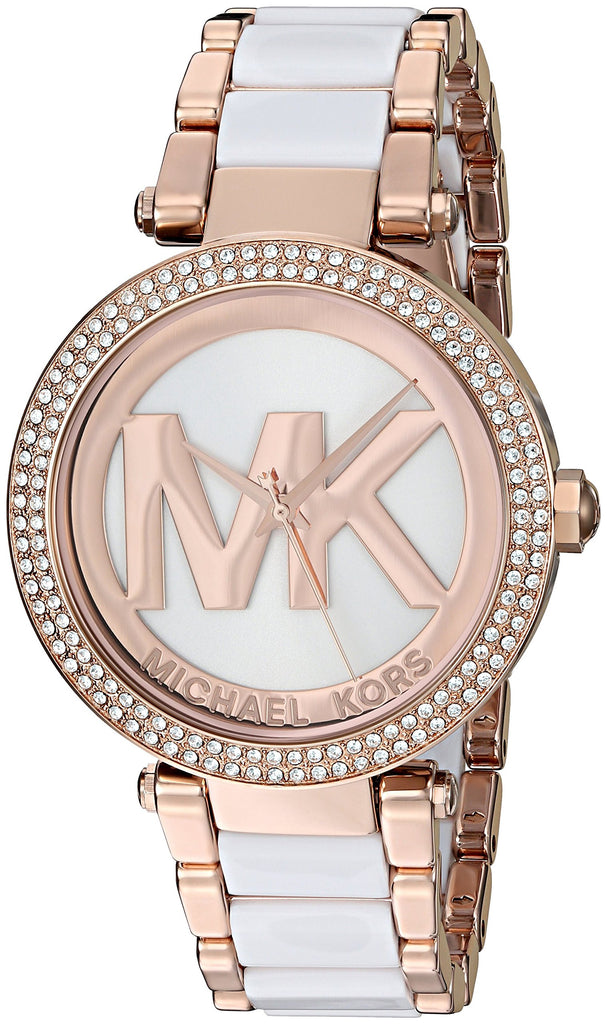 Michael Kors Parker White Dial Two Tone Steel Strap Watch for Women - MK6365