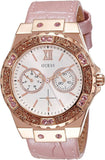 Guess Limelight Quartz Analog White Dial Pink Leather Strap Watch For Women - W0775l3