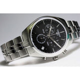 Tissot T Classic PR 100 Chronograph Black Dial Silver Steel Strap Watch for Men - T101.417.11.051.00