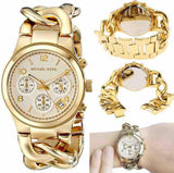 Michael Kors Runway Twist Gold Dial Gold Stainless Steel Strap Watch for Women - MK3131