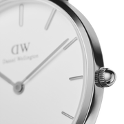 Daniel Wellington Roselyn 3A Petite White Dial Ruby Red NATO Strap Watch For Women - DW00100292