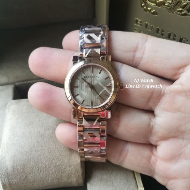 Burberry The City Rose Gold Dial Rose Gold Steel Strap Watch for Women