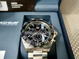 Tag Heuer Formula 1 Chronograph Black Dial Silver Steel Strap Watch untuk Pria - CAZ101H.BA0842