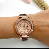 Michael Kors Parker Rose Gold Dial Two Tone Steel Strap Watch for Women - MK5538