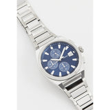 Fossil Everett Chronograph Blue Dial Silver Steel Strap Watch for Men - FS5795