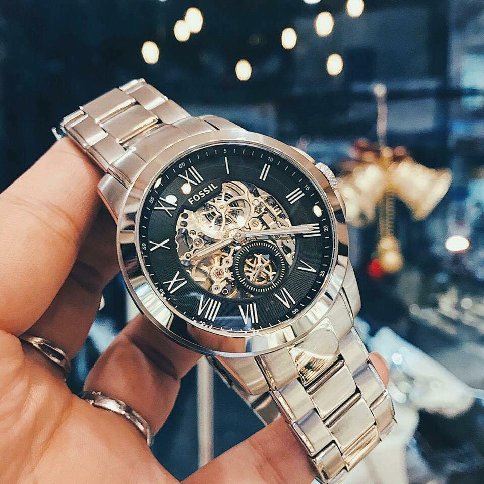 Silber Fossil Uhren Herren Gravur Fossil Watch Fossil Skelettuhren