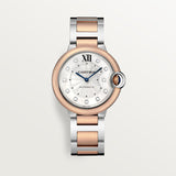 Cartier Ballon Blue De Cartier Diamonds Silver Dial Two Tone Steel Strap Watch for Women - W3BB0013