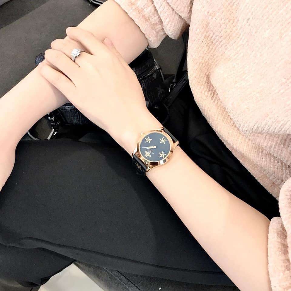Gucci G Timeless Bee Motif Black Dial Black Leather Strap Watch Gucci G Timeless Bee Motif Black Dial Black Leather Strap Watch