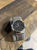 Gucci G Timeless Diamonds Black Dial Silver Steel Strap Watch For Men - YA126405