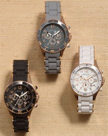 Marc Jacobs Rock Chronograph Grey Dial Grey Silicone Strap 