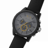 Armani Exchange Outerbanks Chronograph Grey Dial Grey Silicone Strap Watch For Men - AX7123