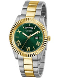 Guess Connoisseur Green Dial Two Tone Steel Strap Watch for Men - GW0265G8