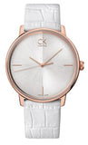 Calvin Klein Accent White Dial White Leather Strap Watch for Women - K2Y2X6K6