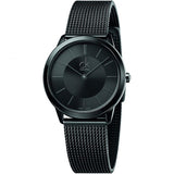 Calvin Klein Minimal Black Dial Black Mesh Bracelet Watch for Men - K3M224B1