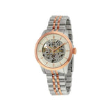 Fossil Townsman Automatic Skeleton White Dial Two Tone Steel Strap Watch for Men - ME3075