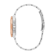Guess Sunray Multifunction Crystals Silver Dial Two Tone Steel Strap Watch For Women - GW0616L3