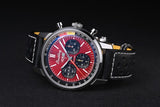 Breitling Top Time B01 Chevrolet Corvette Red Dial Black Leather Strap Watch for Men - AB01761A1K1X1
