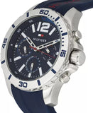 Tommy Hilfiger Nolan Chronograph Blue Dial Blue Rubber Strap Watch for Men - 1791142