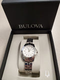 Bulova Classic Diamonds Silver Dial Silver Steel Strap Watch for Women - 96P121