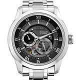 Bulova BVA Dual Aperture Black Dial Silver Steel Strap Watch for Men - 96A119