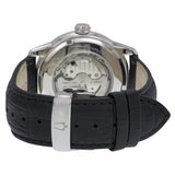 Bulova BVA Classic Automatic Silver Dial Black Leather Strap Watch for Men - 96A135