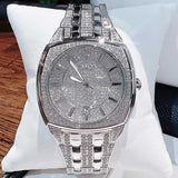 Bulova Phantom Swarovski Crystal Pave Silver Dial Silver Steel Strap Watch for Men - 98B296