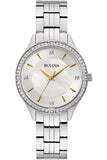 Bulova Mother of Pearl Dial Silver Steel Strap Watch for Women - 96L263