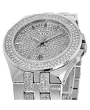 Bulova Crystal Pave Silver Dial Silver Steel Strap Watch for Men - 96B235