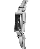 Bulova Classic Collection Black Dial Silver Steel Strap Watch for Women - 96L138