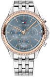 Tommy Hilfiger Ari Diamonds Blue Dial Silver Steel Strap Watch for Women - 1781976