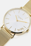 Coach Perry White Dial Gold Mesh Bracelet Watch for Women - 14503125