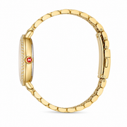 Michele Serein Mother of Pearl Dial Gold Steel Strap Watch for Women - MWW21B000031
